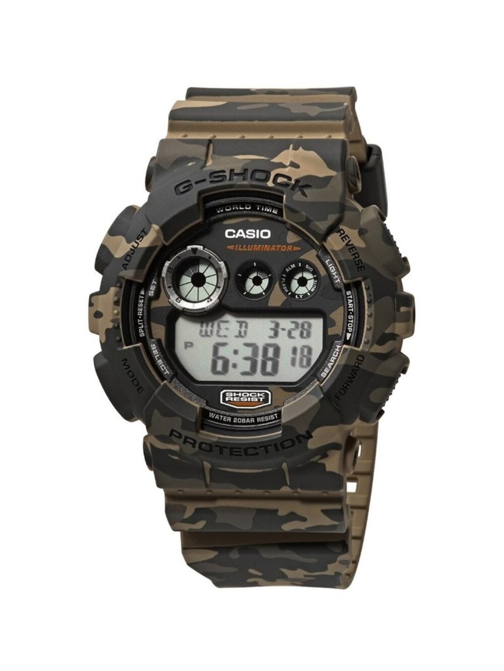 NWT Casio G Shock Classic Brown Camouflage Resin Men's Watch